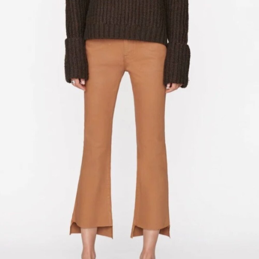 FRAME Coated Le Crop Mini Boot - Latte